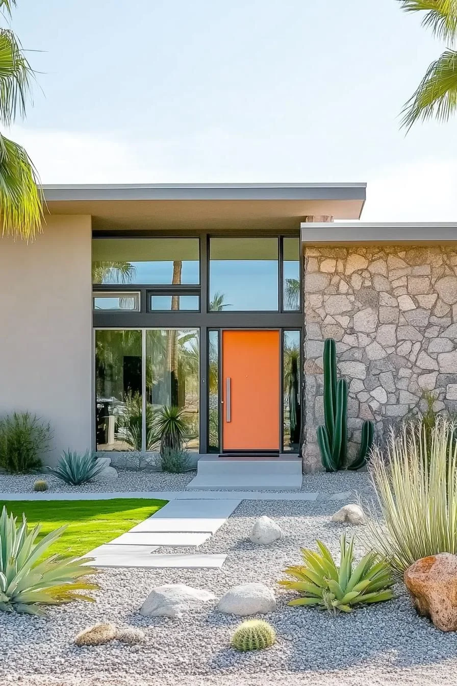 A Tangerine Entryway Brightens the Desert