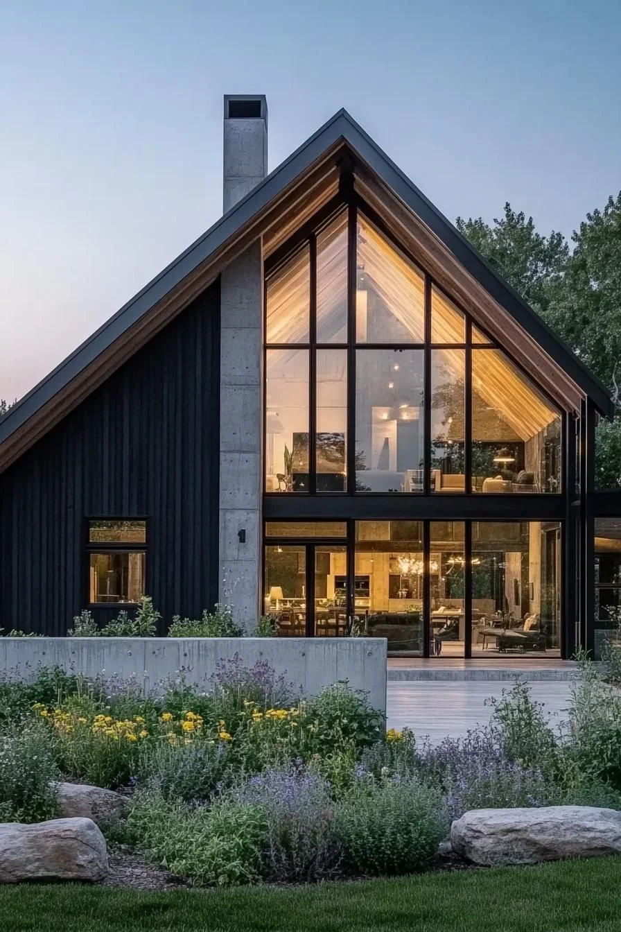 Glimmering Glasshouse Nestled in Nature