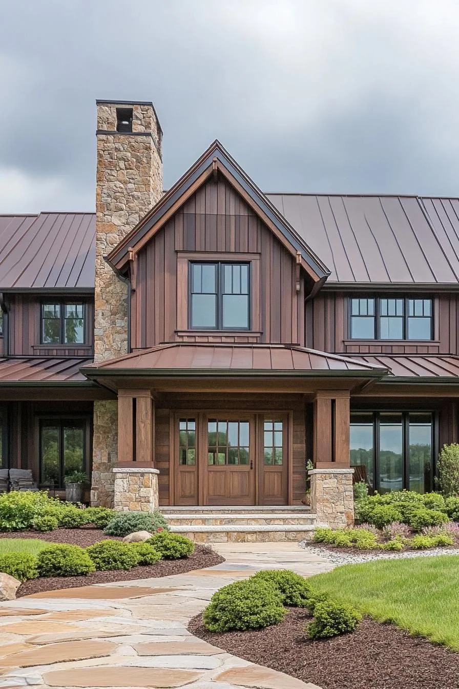 A Grand Farmhouse with Twin Stone Chimneys
