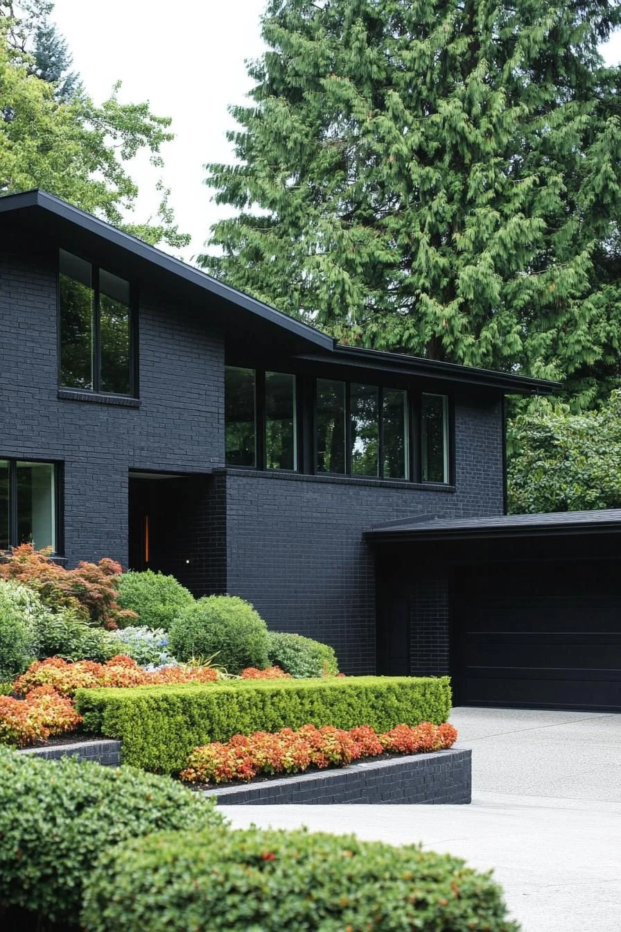 An Elevated Black Split Level Treasure