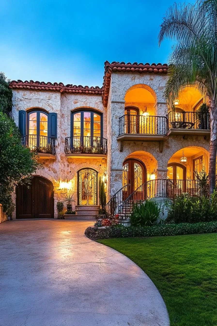 Spanish Hacienda at Dusk