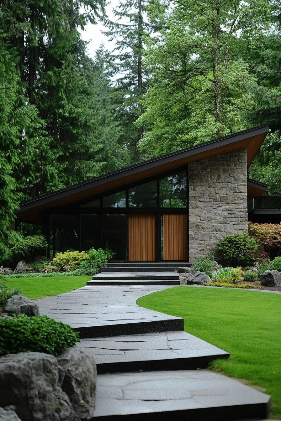 An Asymmetric Bungalow at the Forest Edge