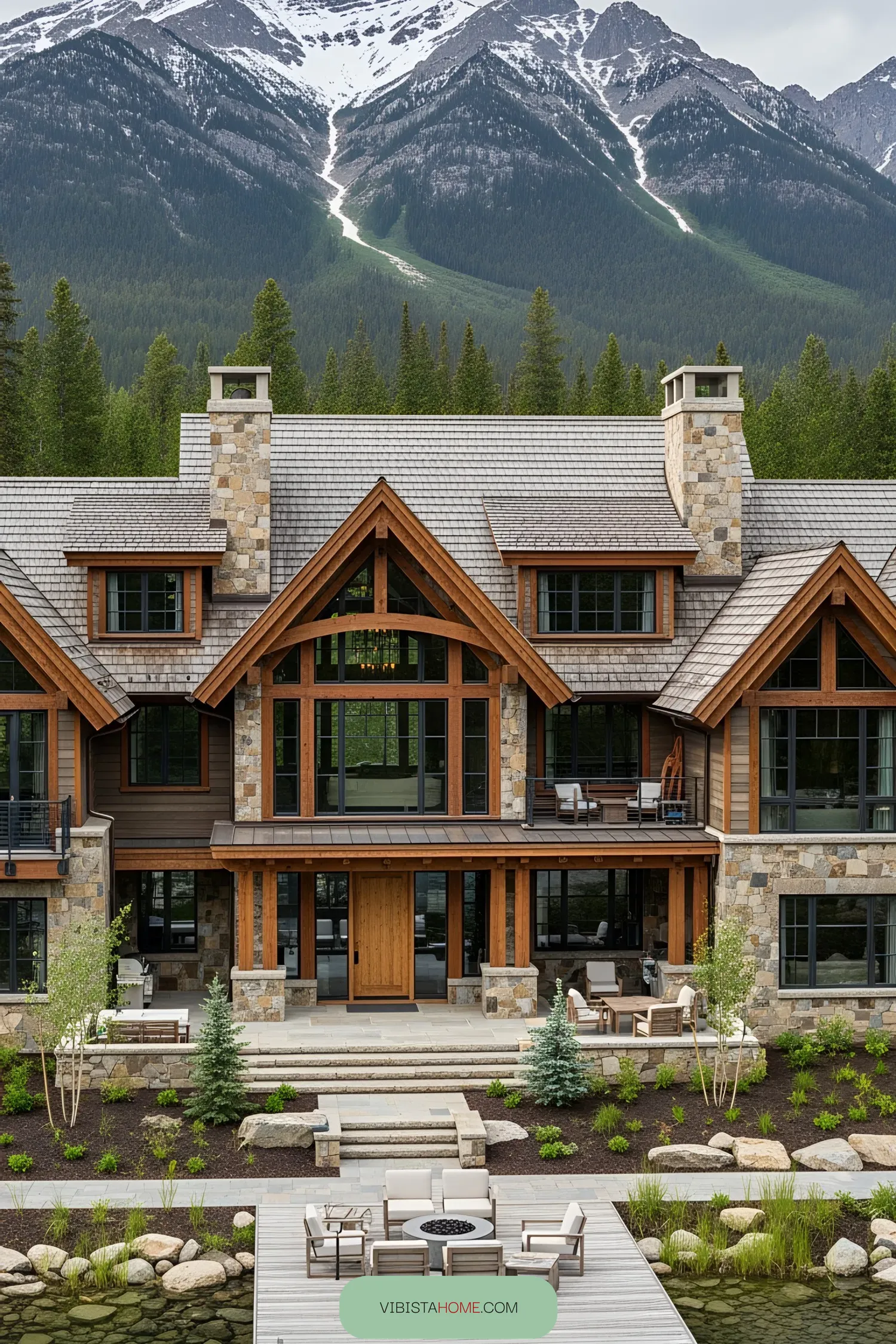 5. Majestic Timber Lodge Overlooking the Peaks