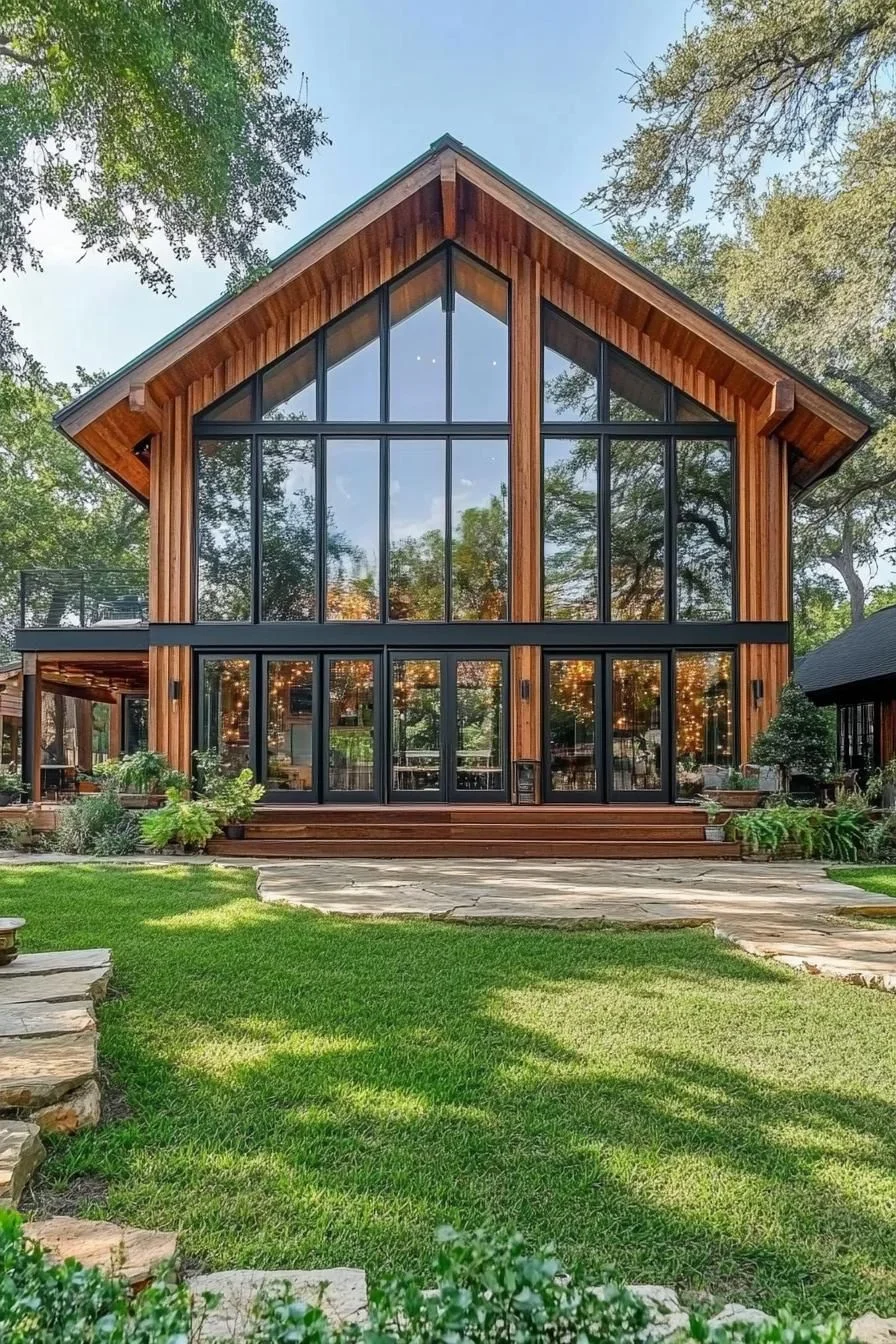 A Gabled Glass Retreat in the Woods