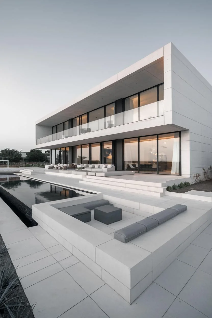 Reflective Pool at a Monochrome Haven