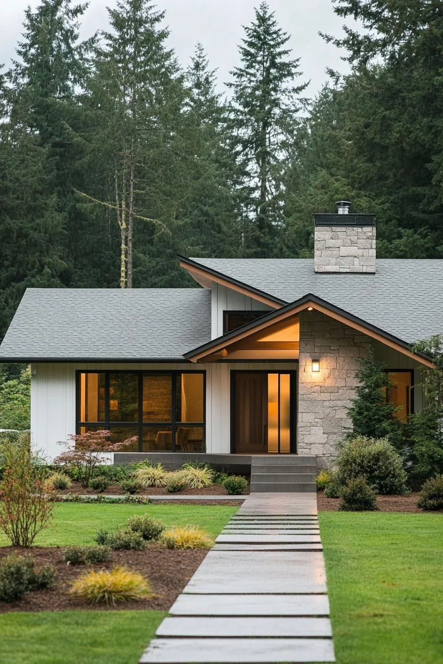 A Mid-Century Cottage Set in the Woods
