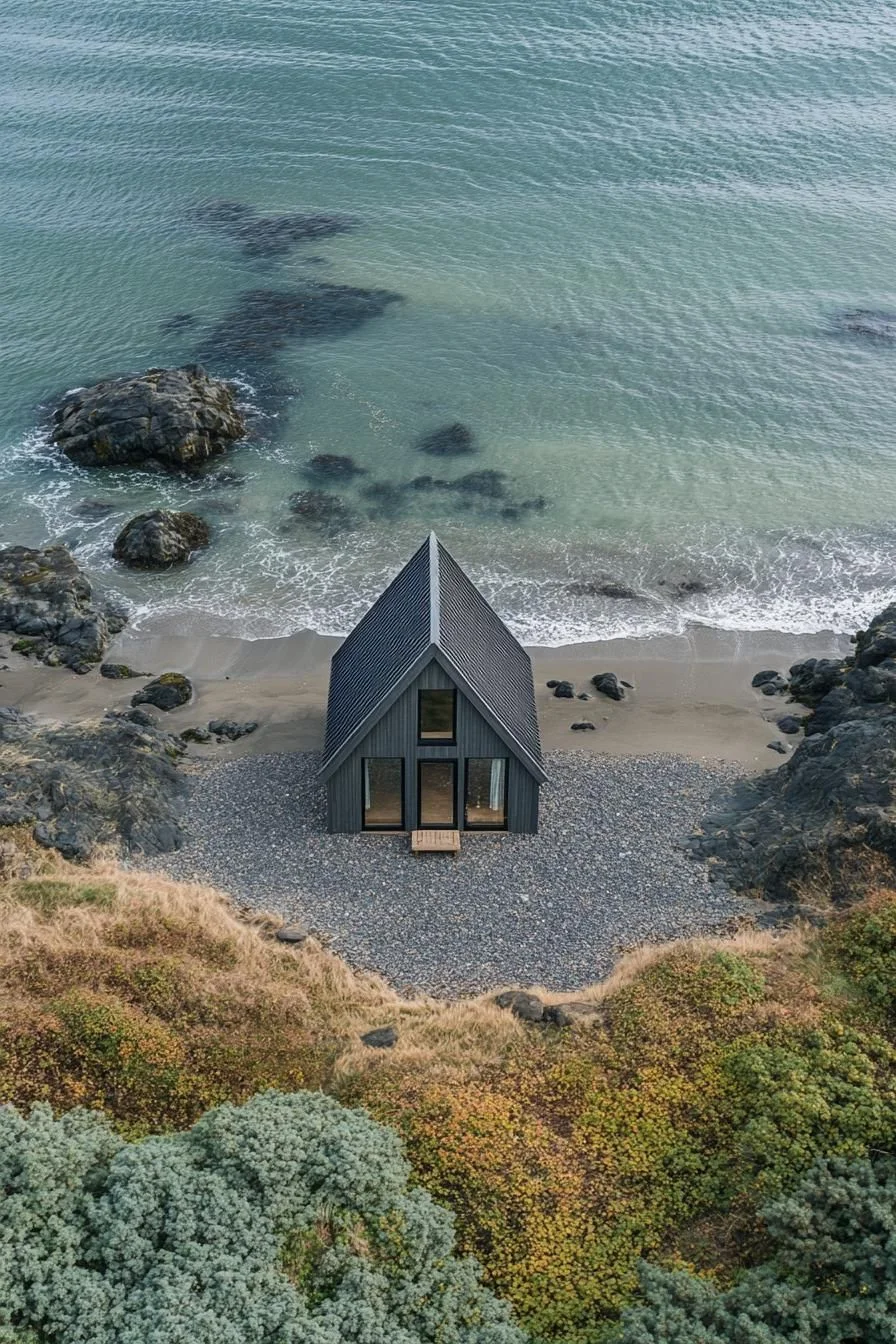 A Pebble-Beach Cabin by the Sea