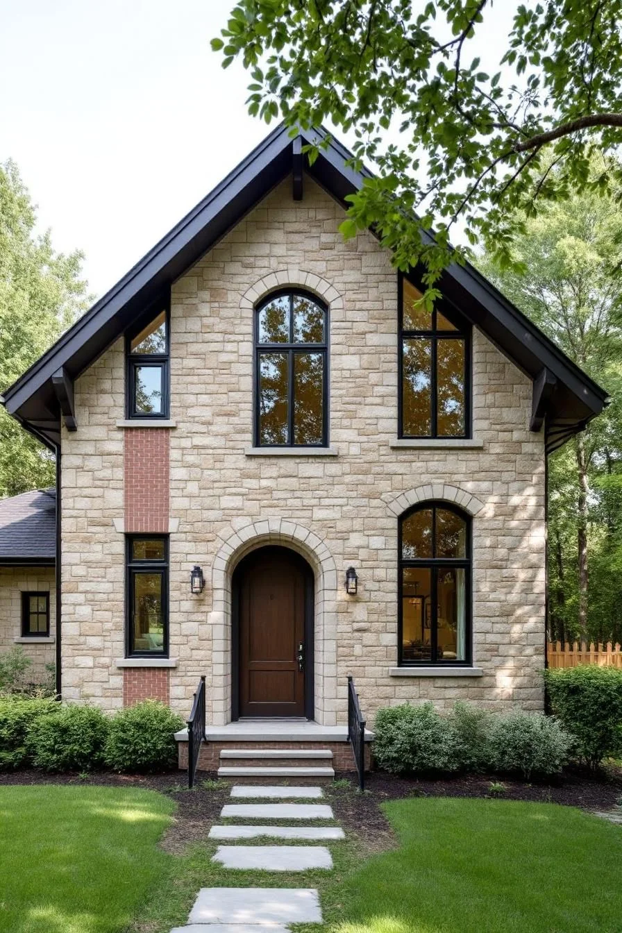 Stone Cottage with Gothic-Style Details