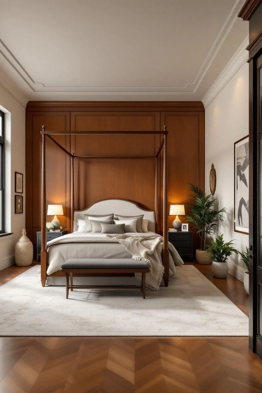 Pillows, Plants, and Paneled Walls