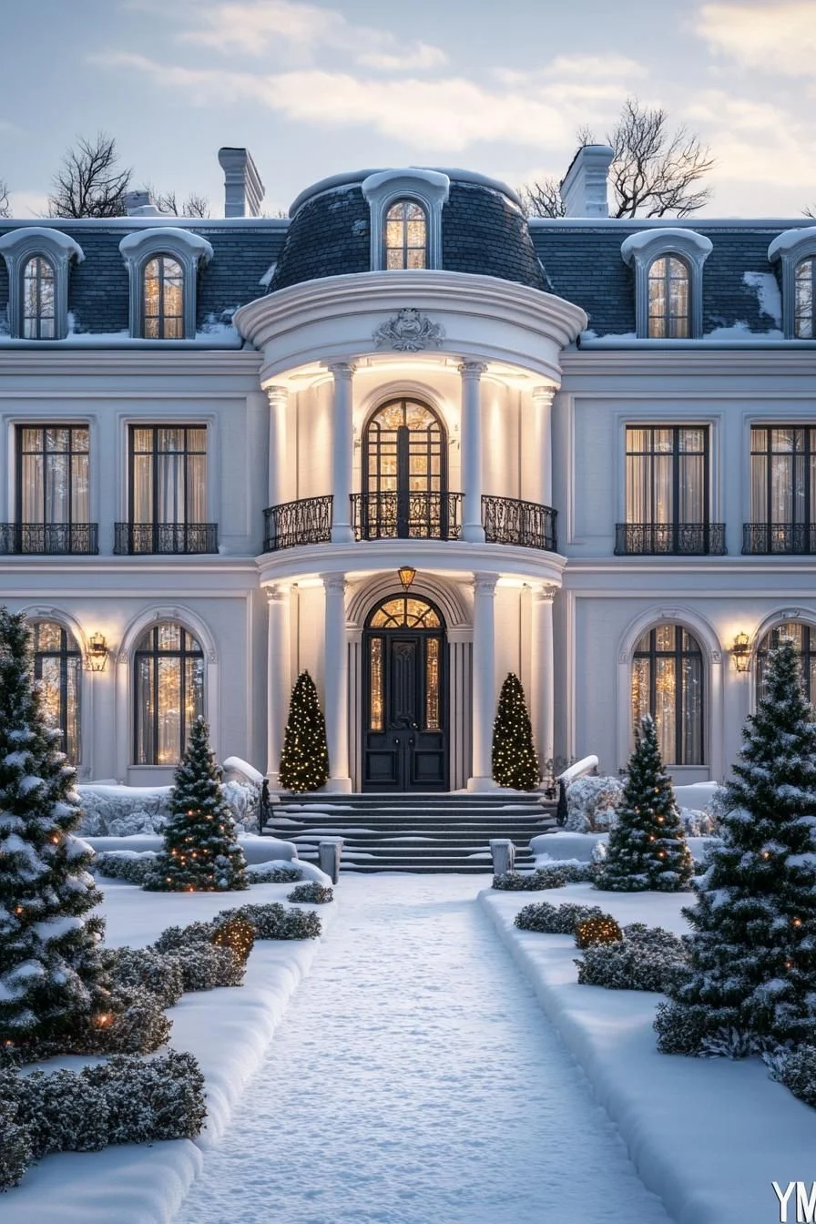 Snow-Blanketed Mansion