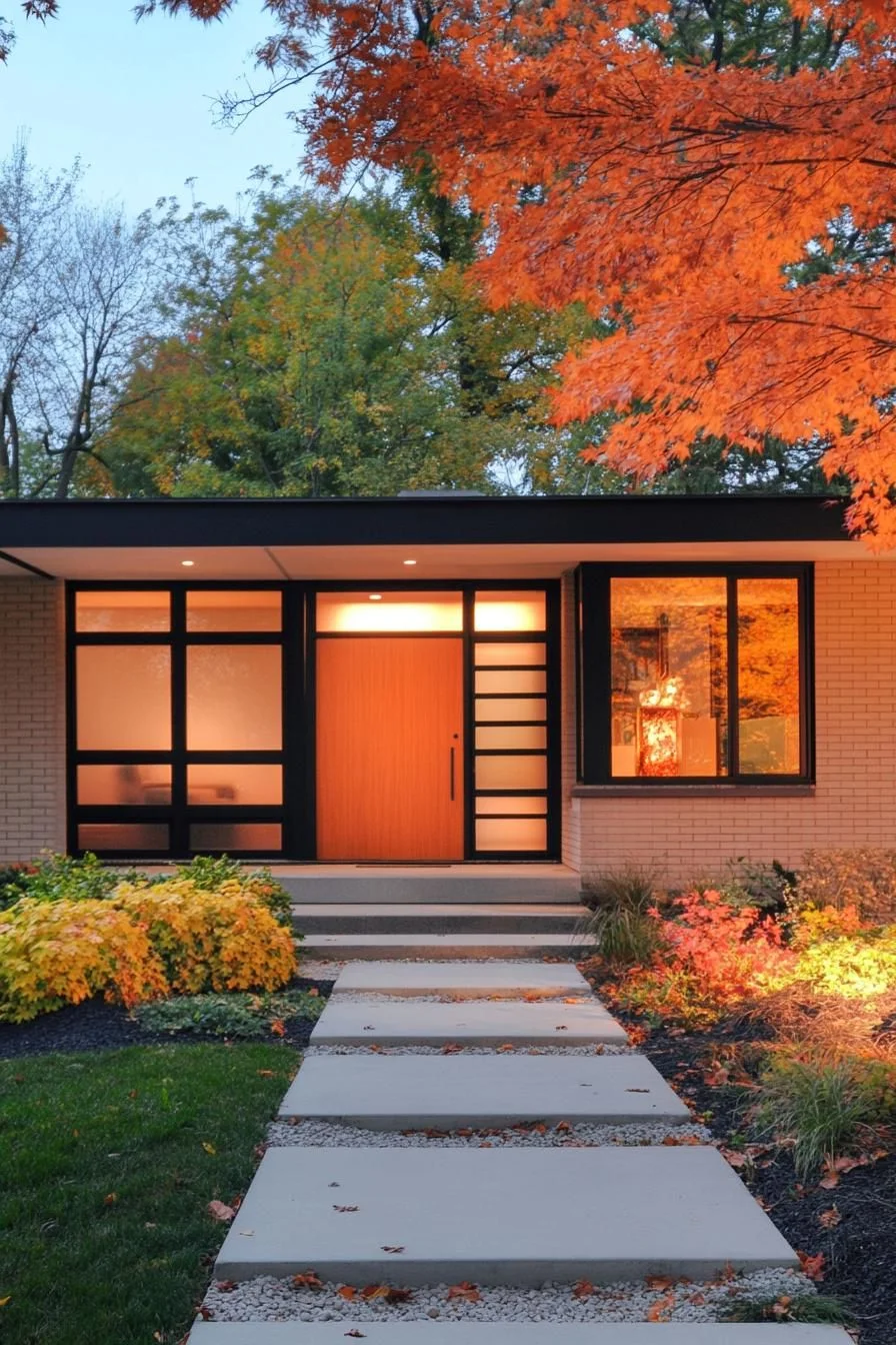 Autumn Colors Frame a Retro Entrance
