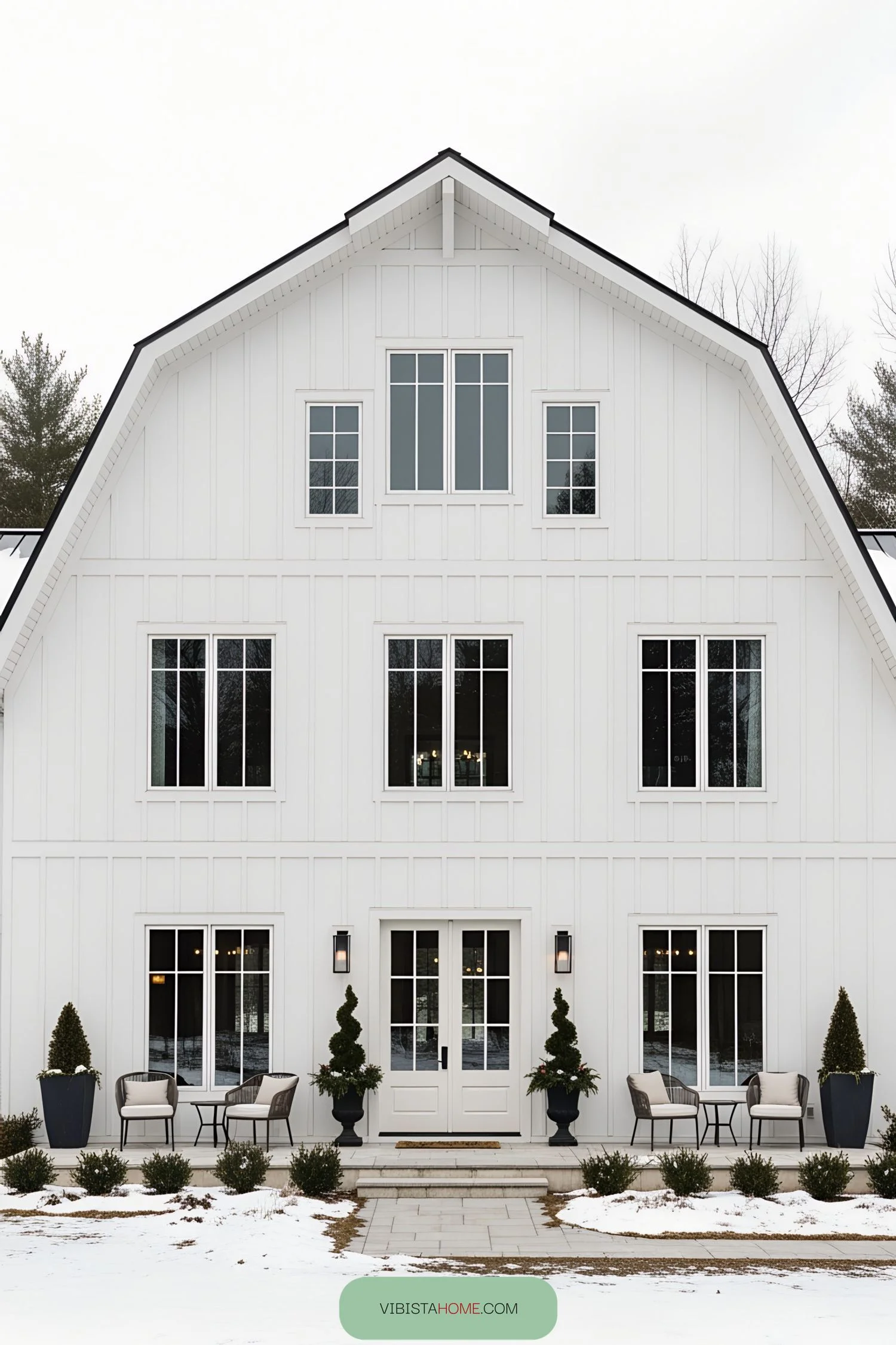 Frosted Charm of a Winter White Barn