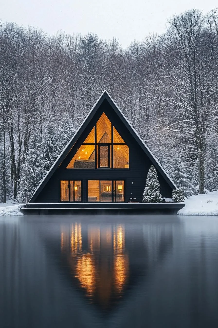 An A-Frame Retreat On Frozen Water