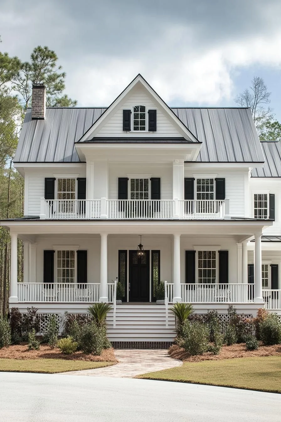 Quaint White Manor in the Pines