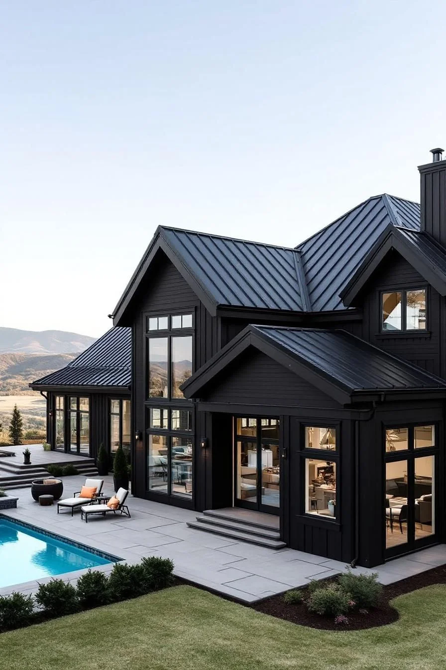 A Cozy Black Farmhouse Countryside Retreat