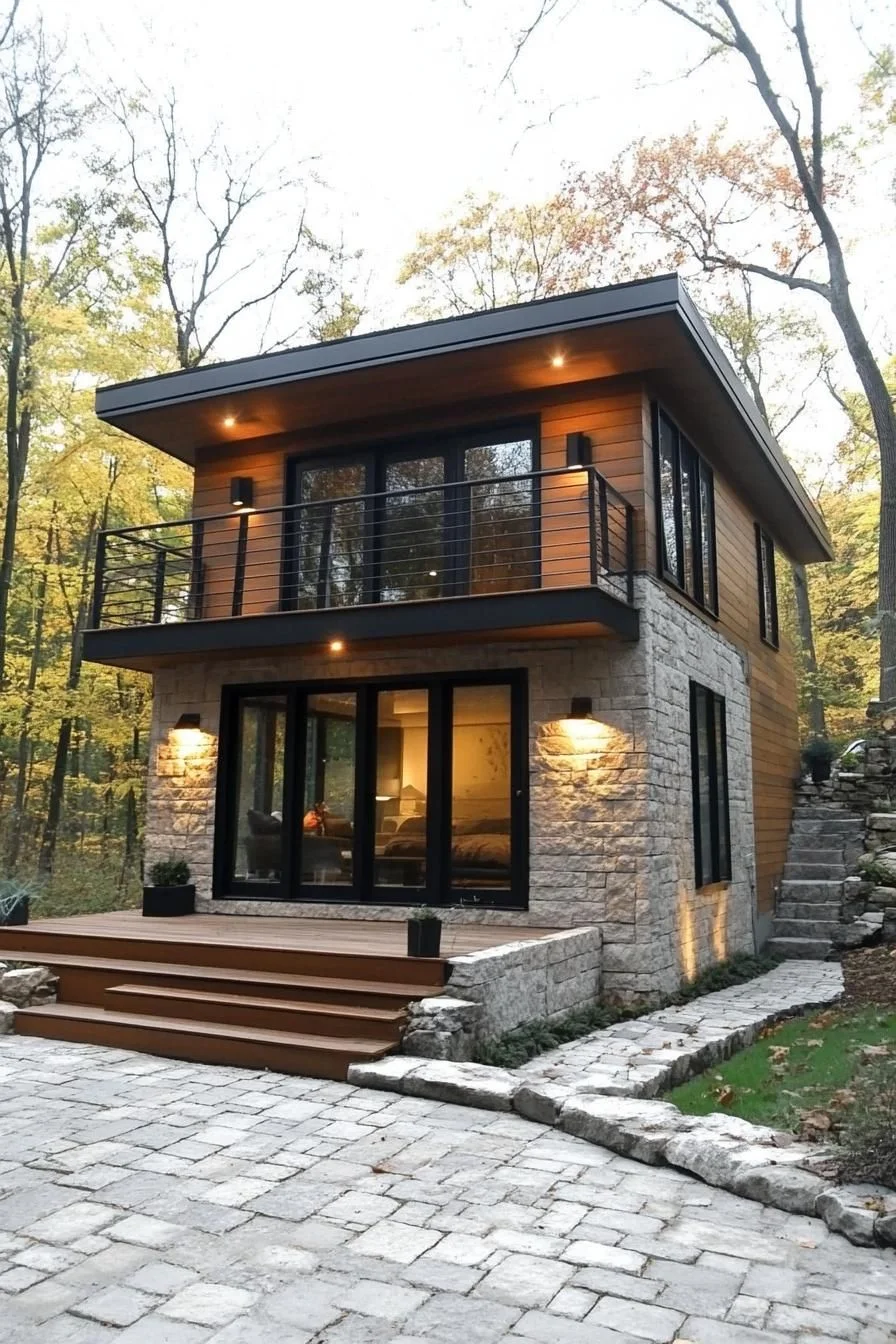 Two-Story Modern Tiny House in the Woods