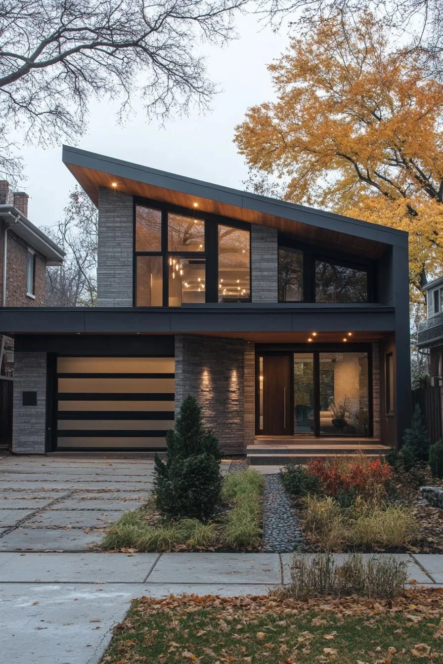 A Striking Home With a Slanted Roofline