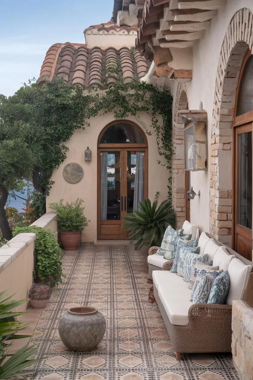 A Mediterranean Terrace With Arches of Calm
