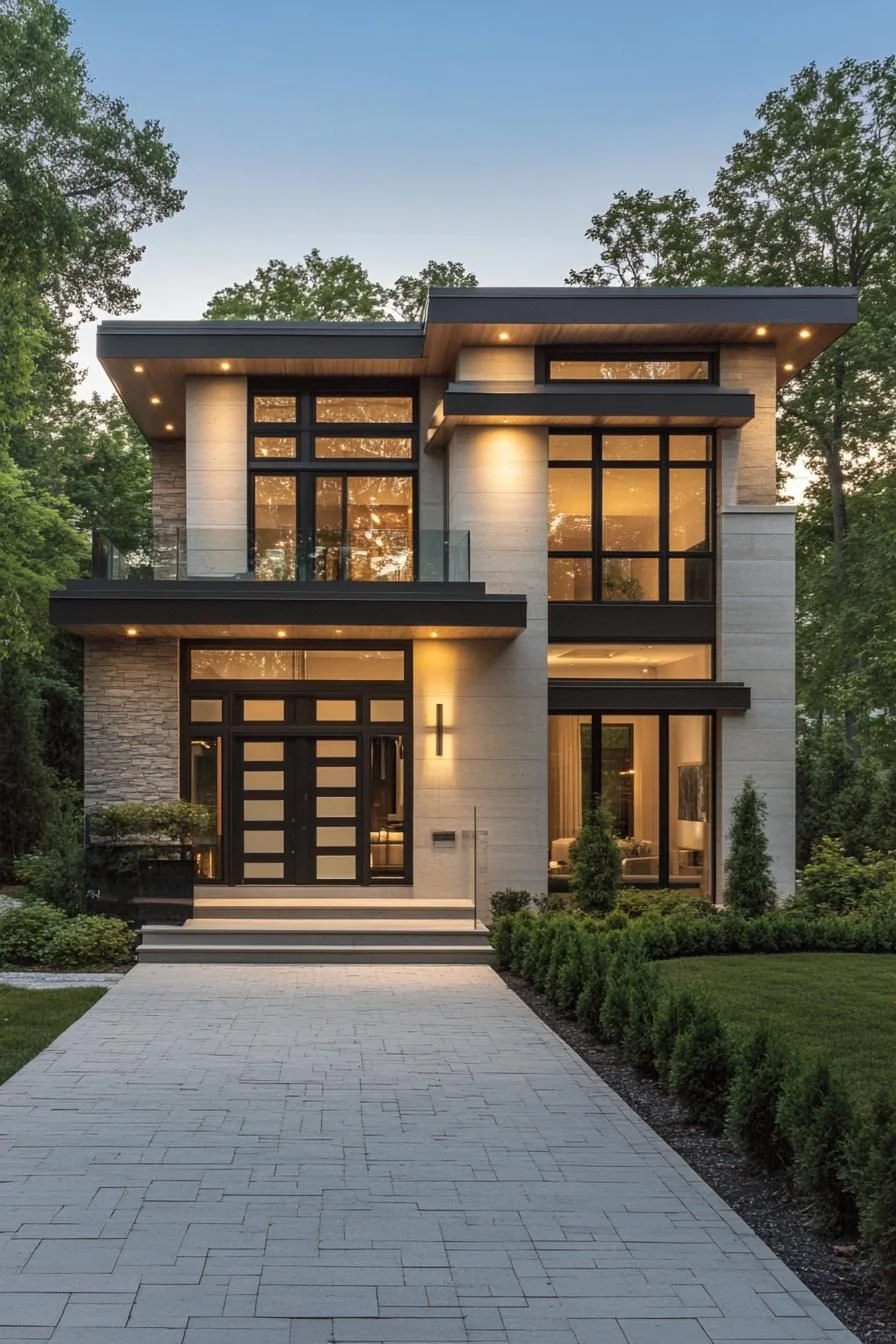Symmetrical Facade Built for Calm Living
