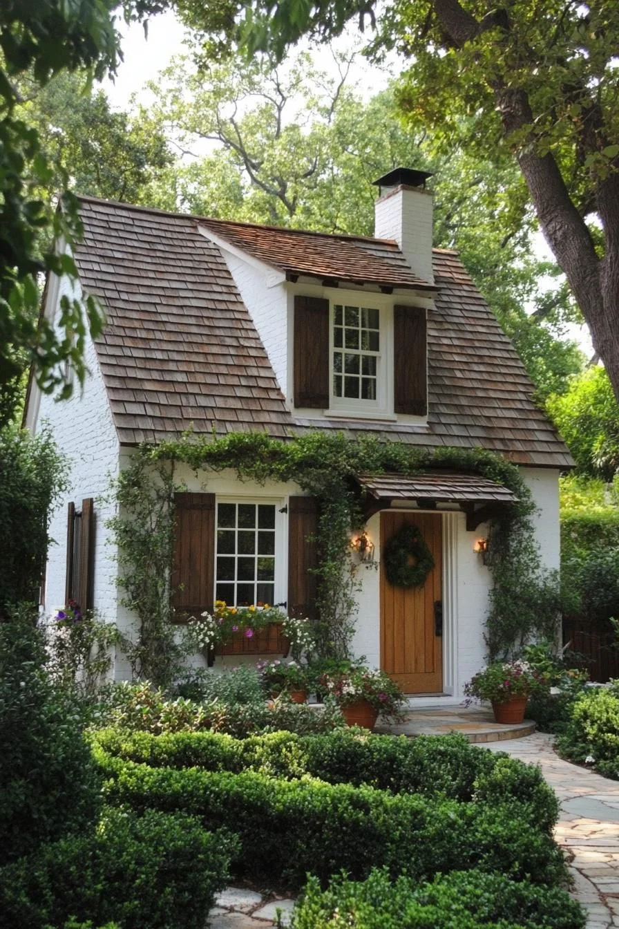 Brick Cottage Wrapped in Greenery