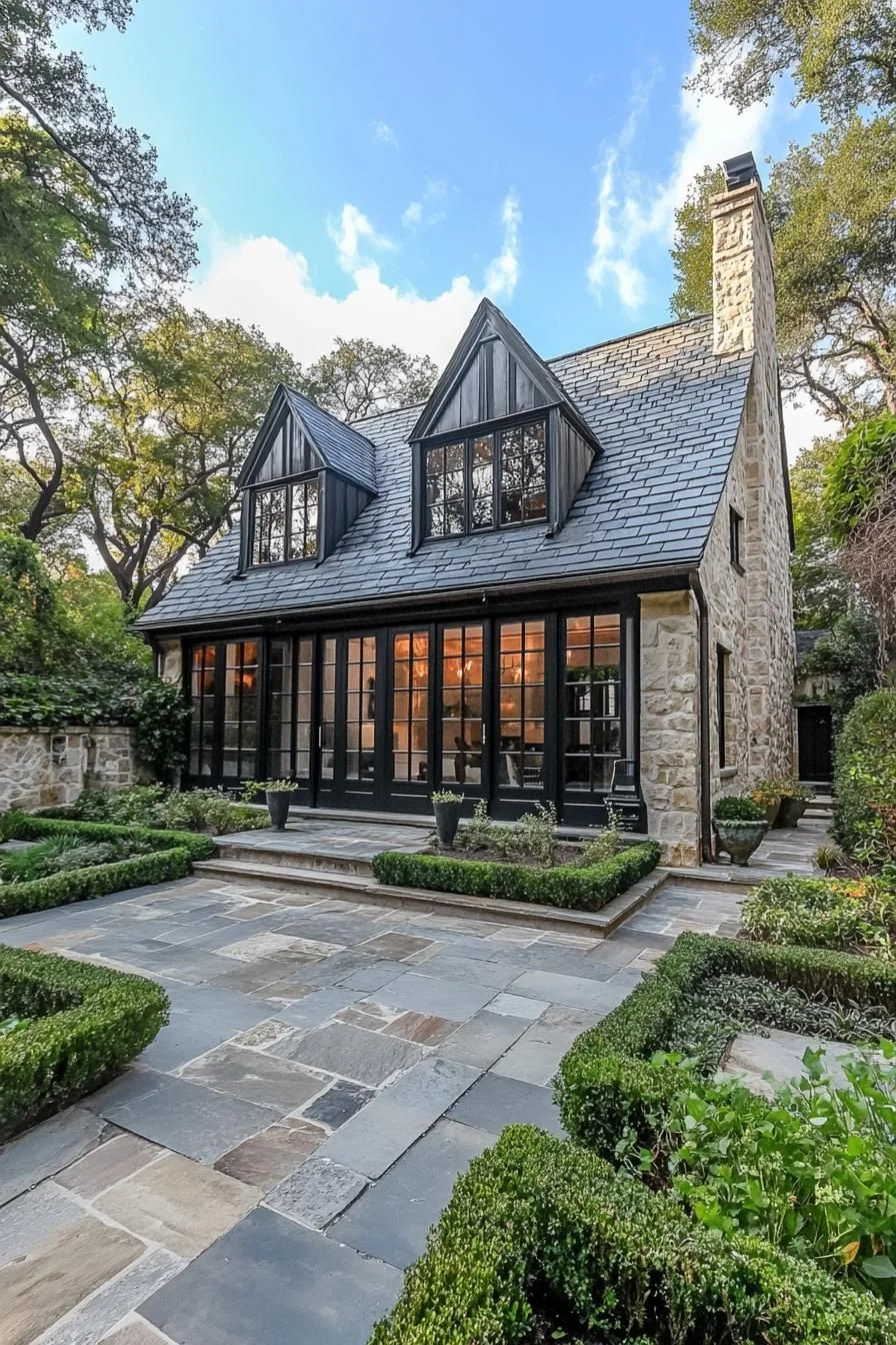 A Stone Cottage With Pointed Gables