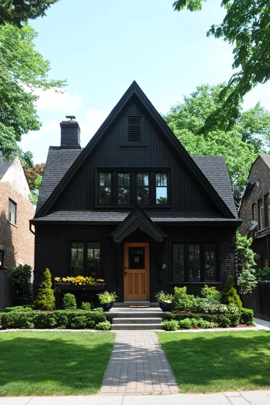A Chic Noir Cottage Tucked in Nature