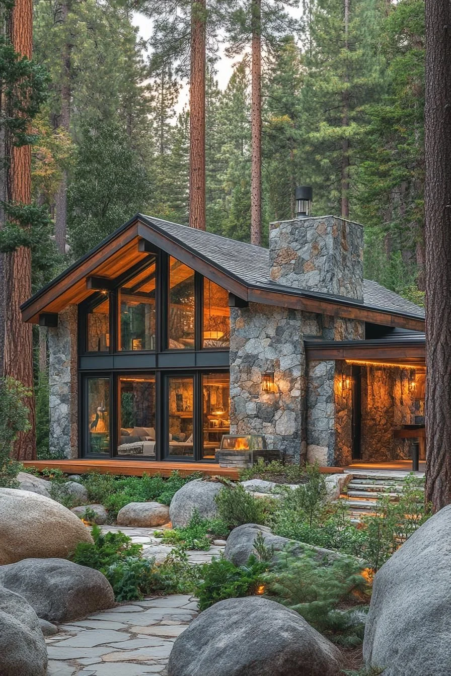 A Stone Retreat Tucked Among Trees