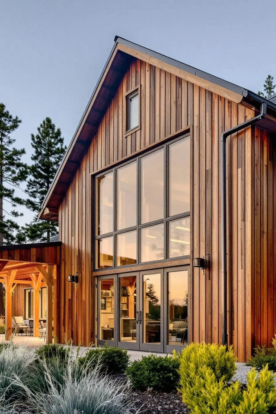 A Wooden Barndominium With Panoramic Views