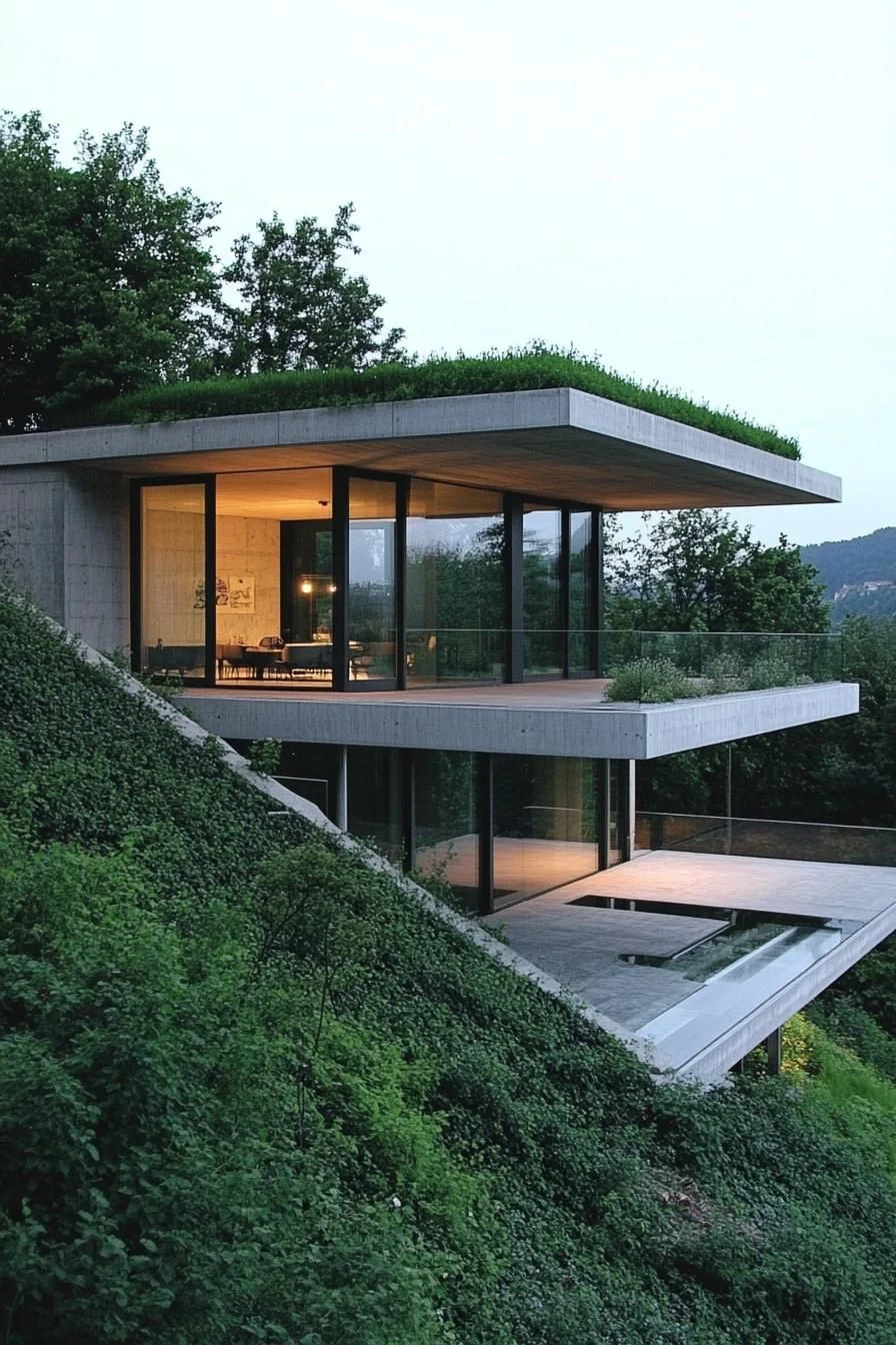 A Slanted Sanctuary Embracing the Hillside