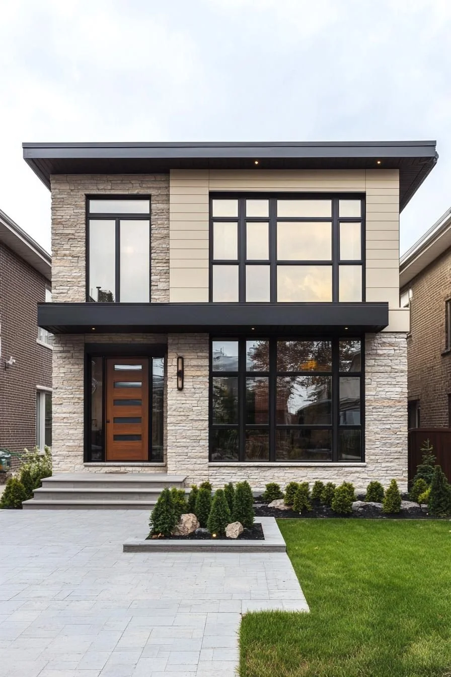 Stone-Faced Style Meets Sleek Architecture