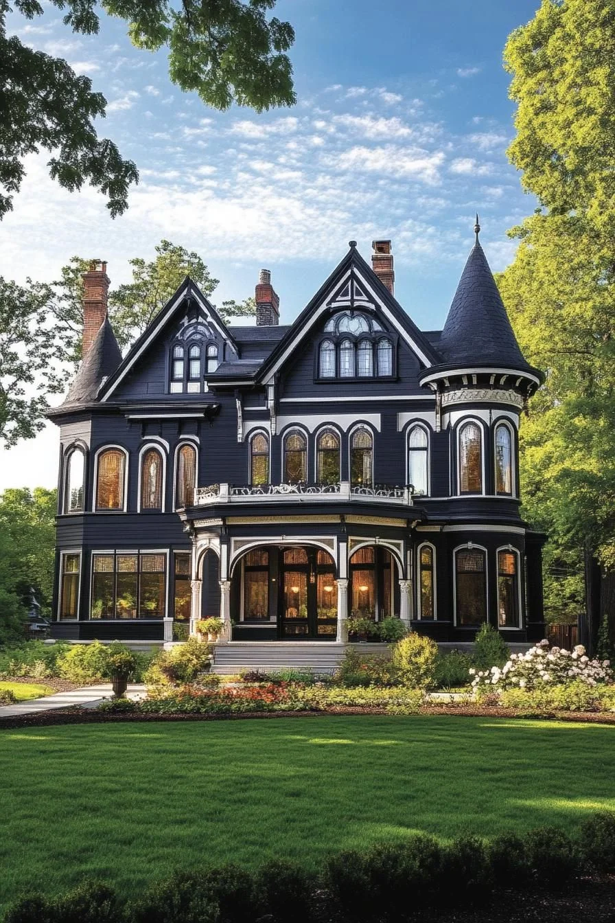 A Grand Mansion With Playful Turrets