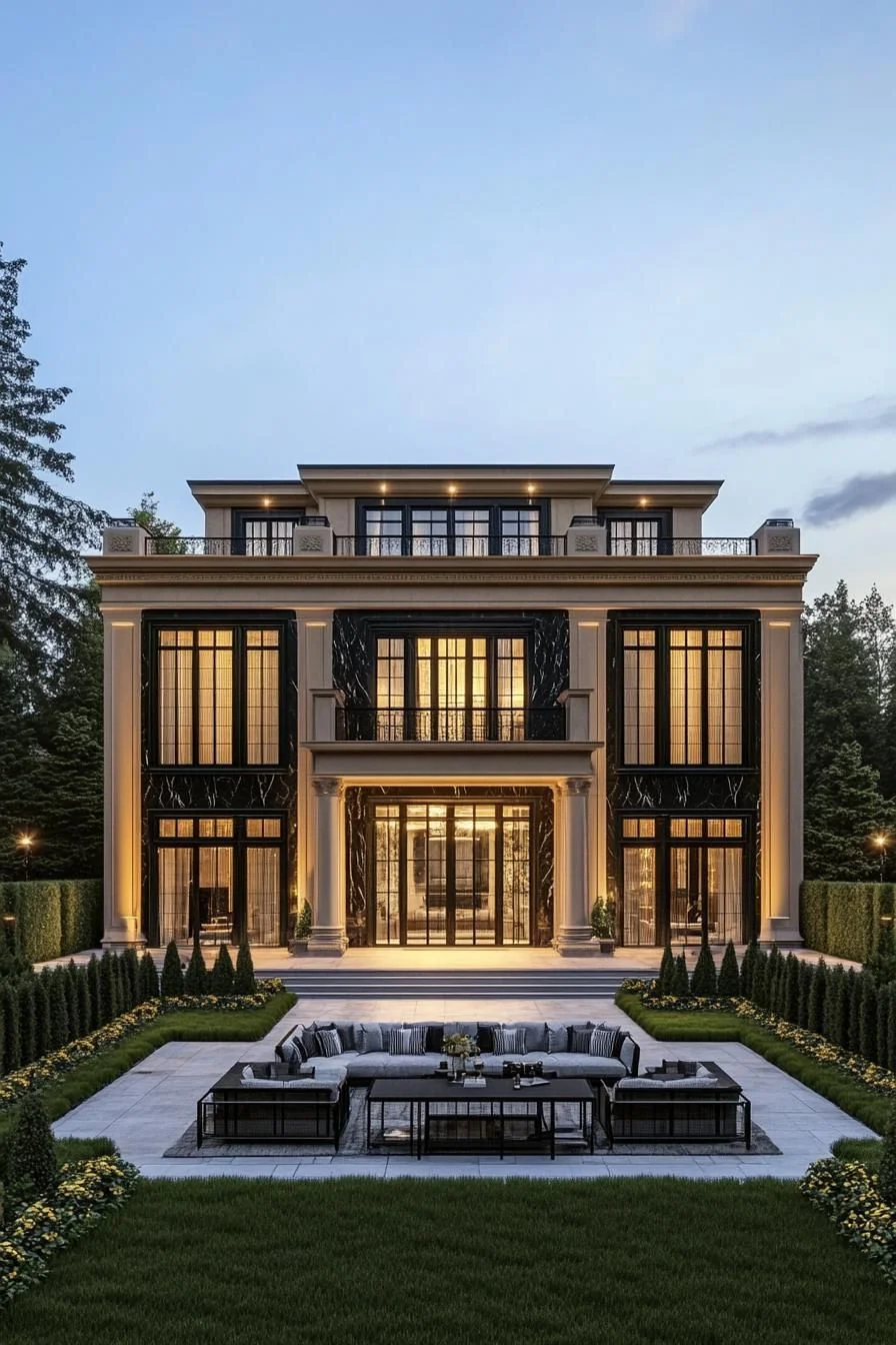Prestigious Mansion in Evening Light