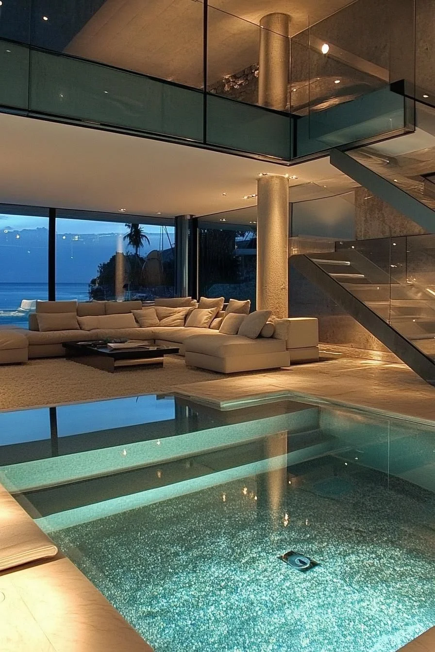 Sunken Living Room Beside the Pool - photo 2