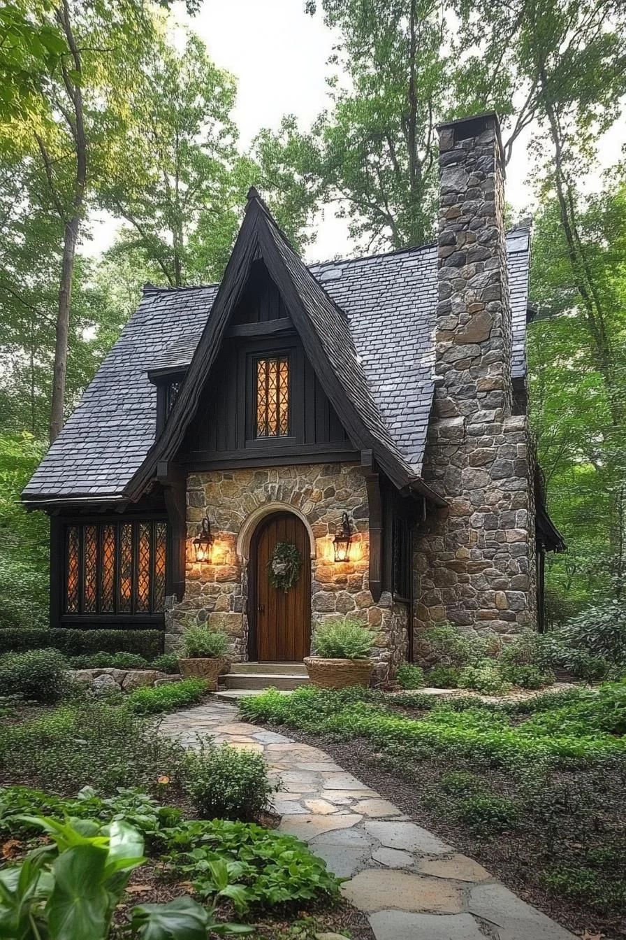A Storybook Stone Cottage in the Woods