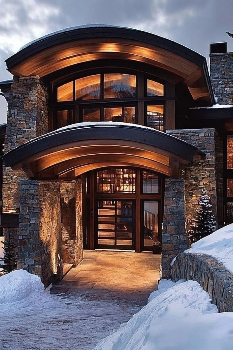 Lodge With a Warm Glowing Lantern