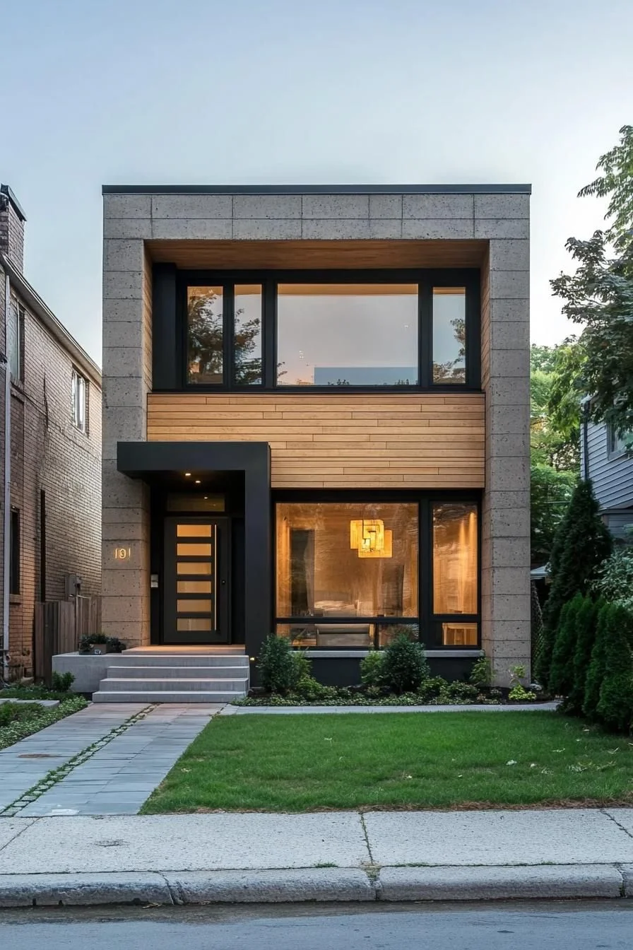 A Compact Home With Stone Character