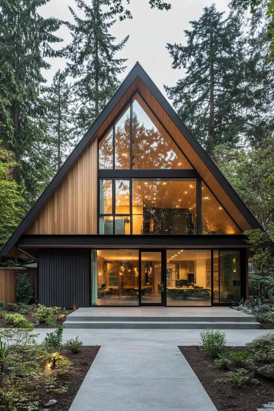 A Glassy Triangular Bungalow Retreat