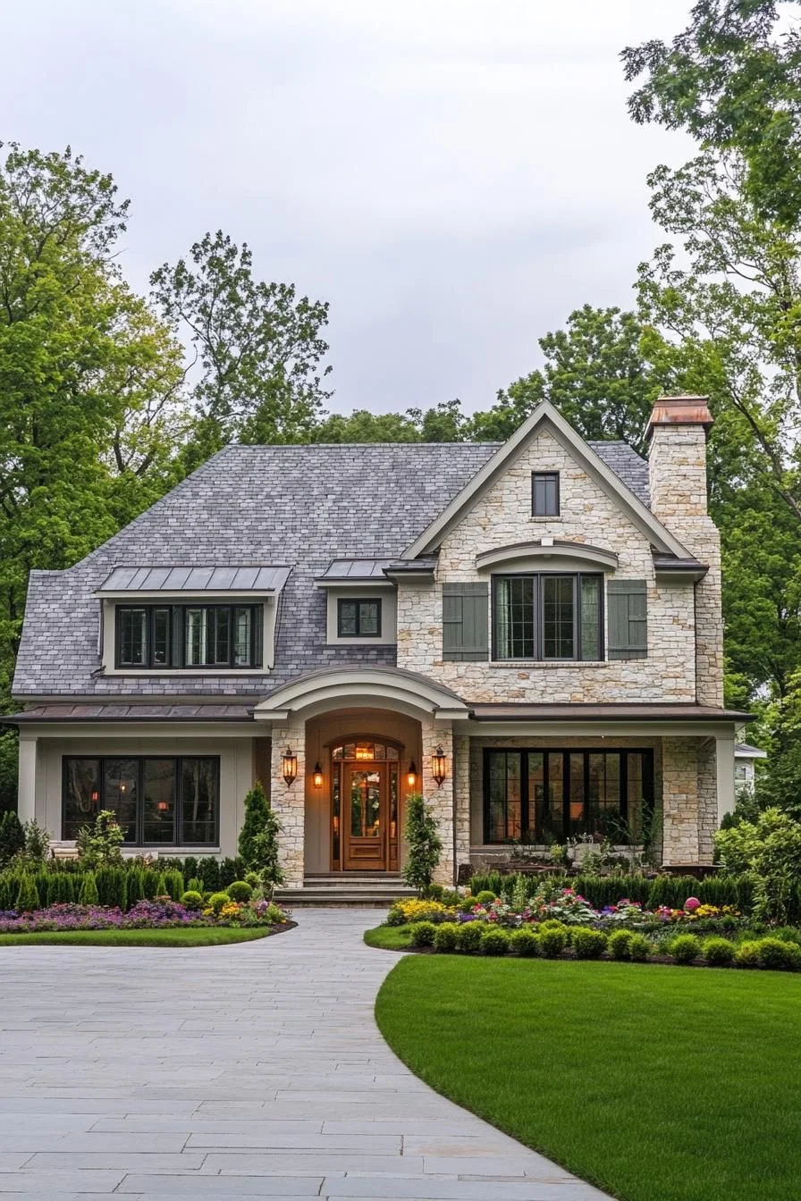 Refined Gables Beside a Garden
