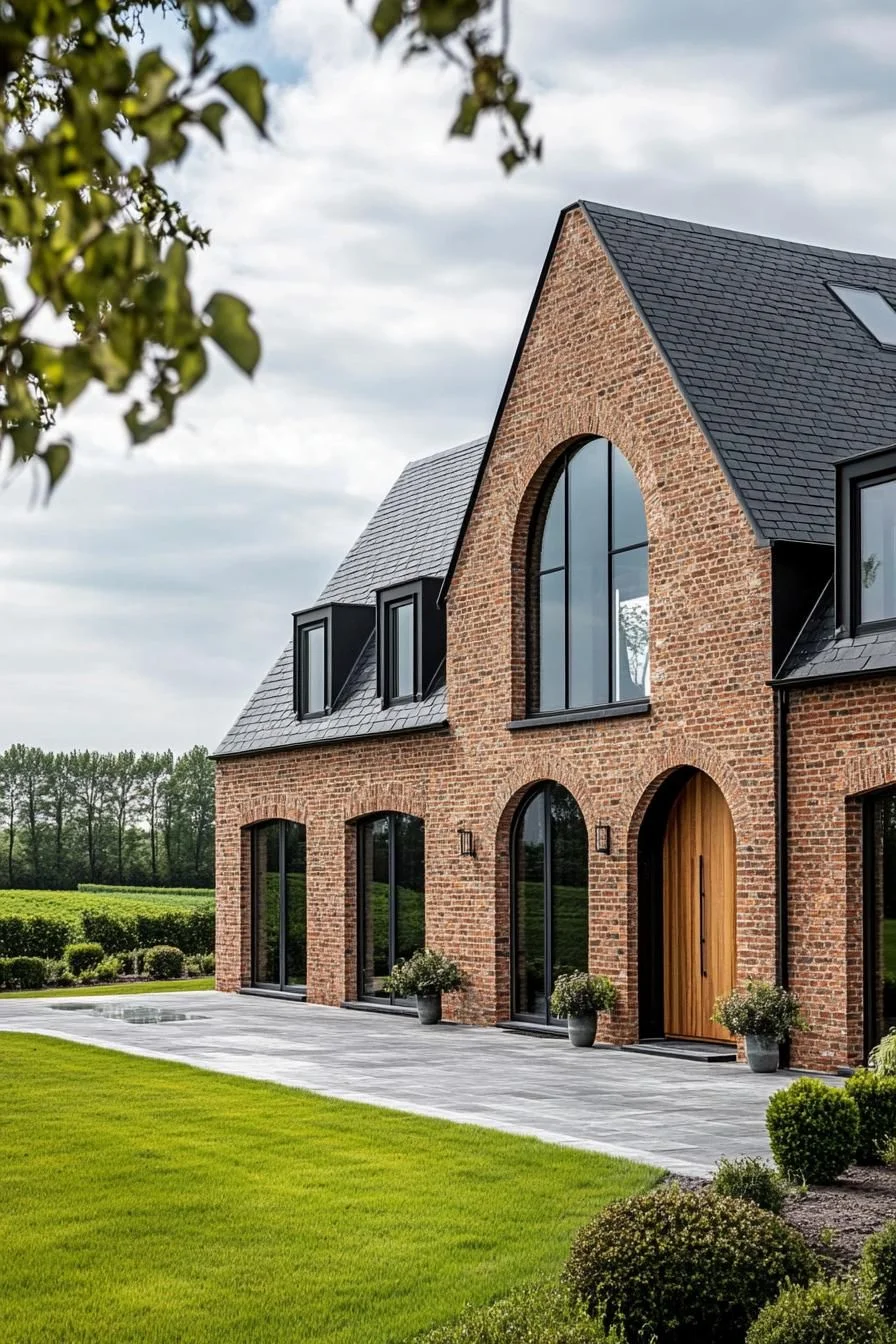 A Refined Brick Farmhouse in the Fields