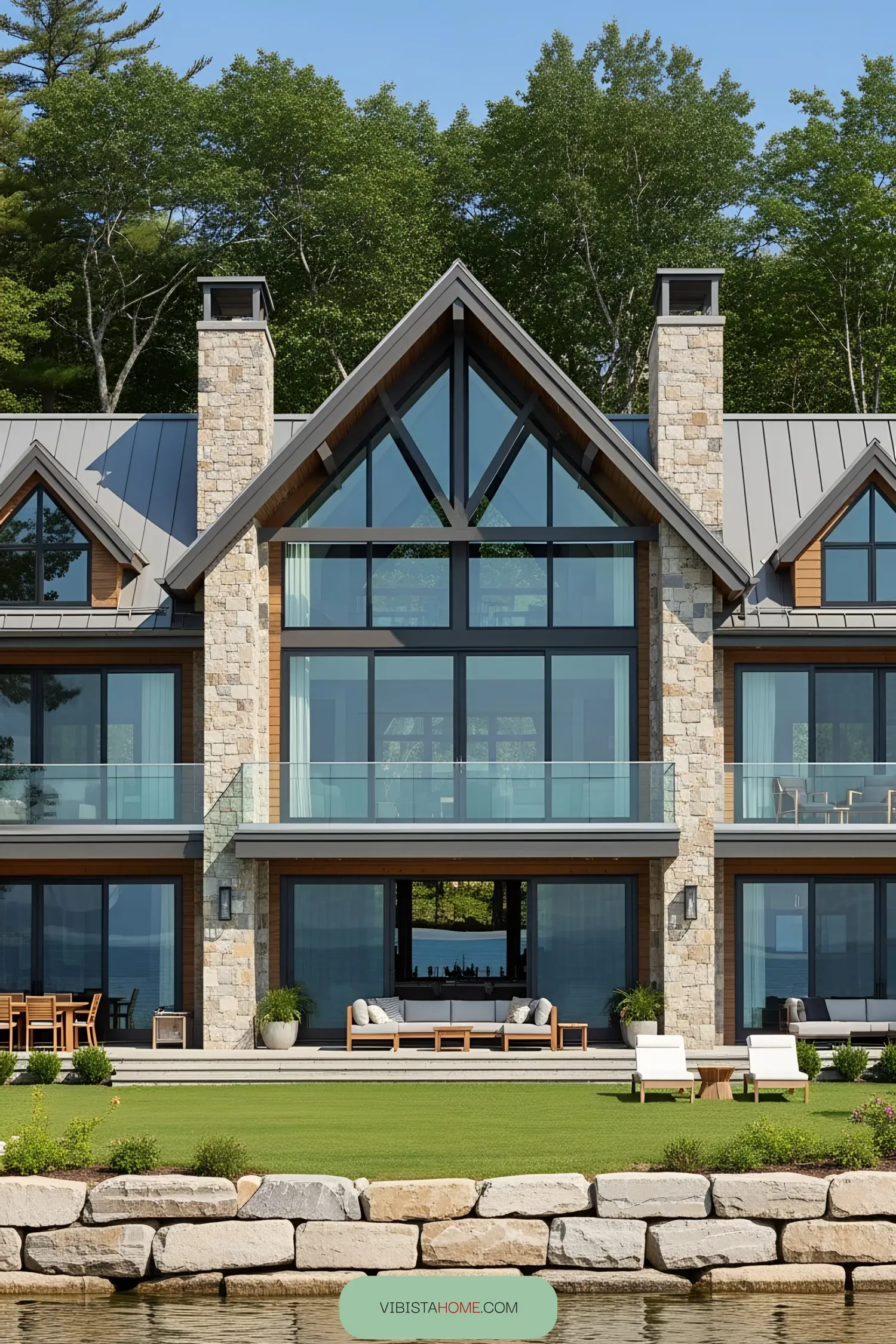 A Glass-Crowned Retreat by the Lake