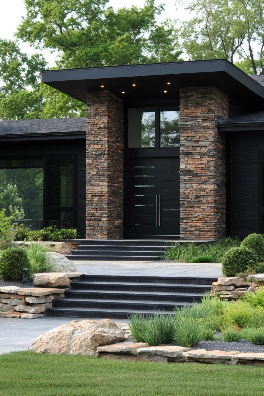 Stone Details Make a Bold Entrance
