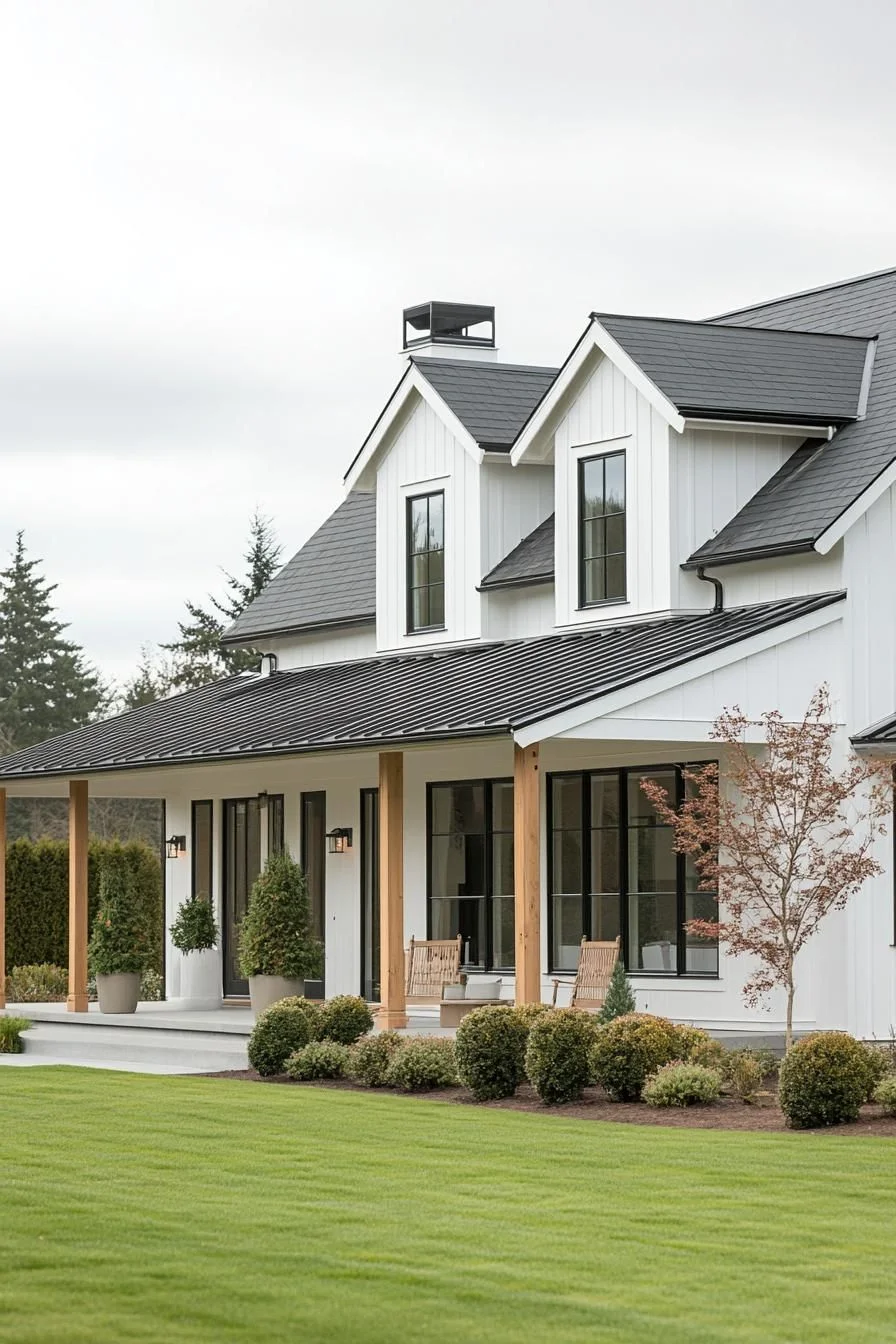 Modern Charm on a White Farmhouse