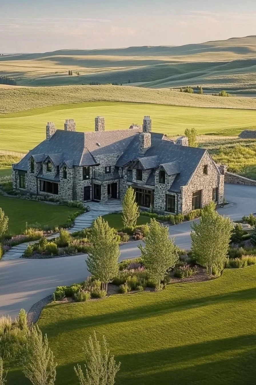Elegant Stone Retreat Looking Over the Fields