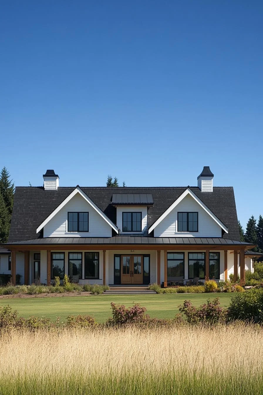 A Grand Farmhouse Retreat with Multiple Gables