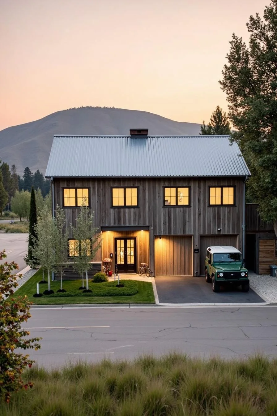 Rustic Charm Set Against Mountain Peaks