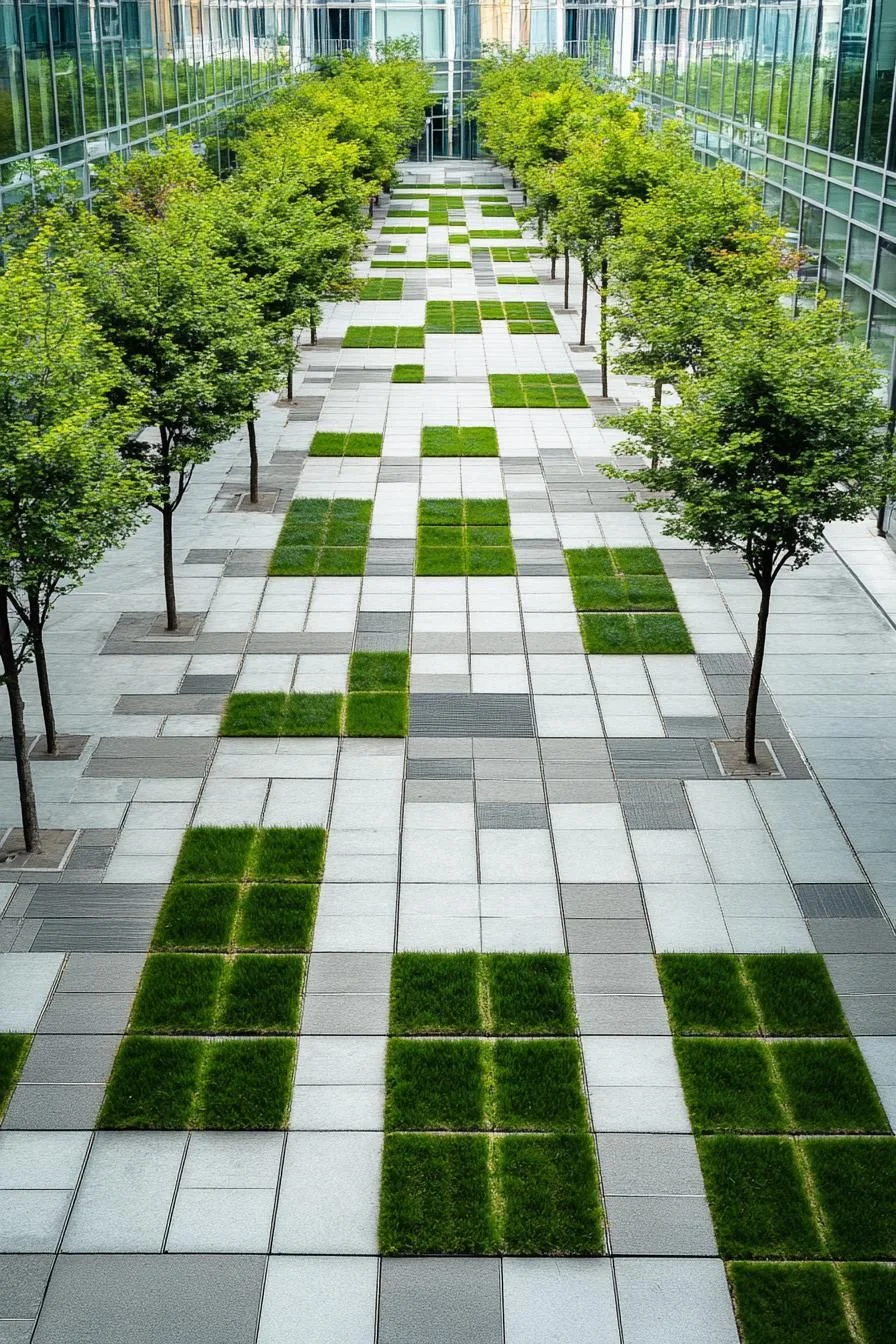 Tiled Courtyard Grid Design