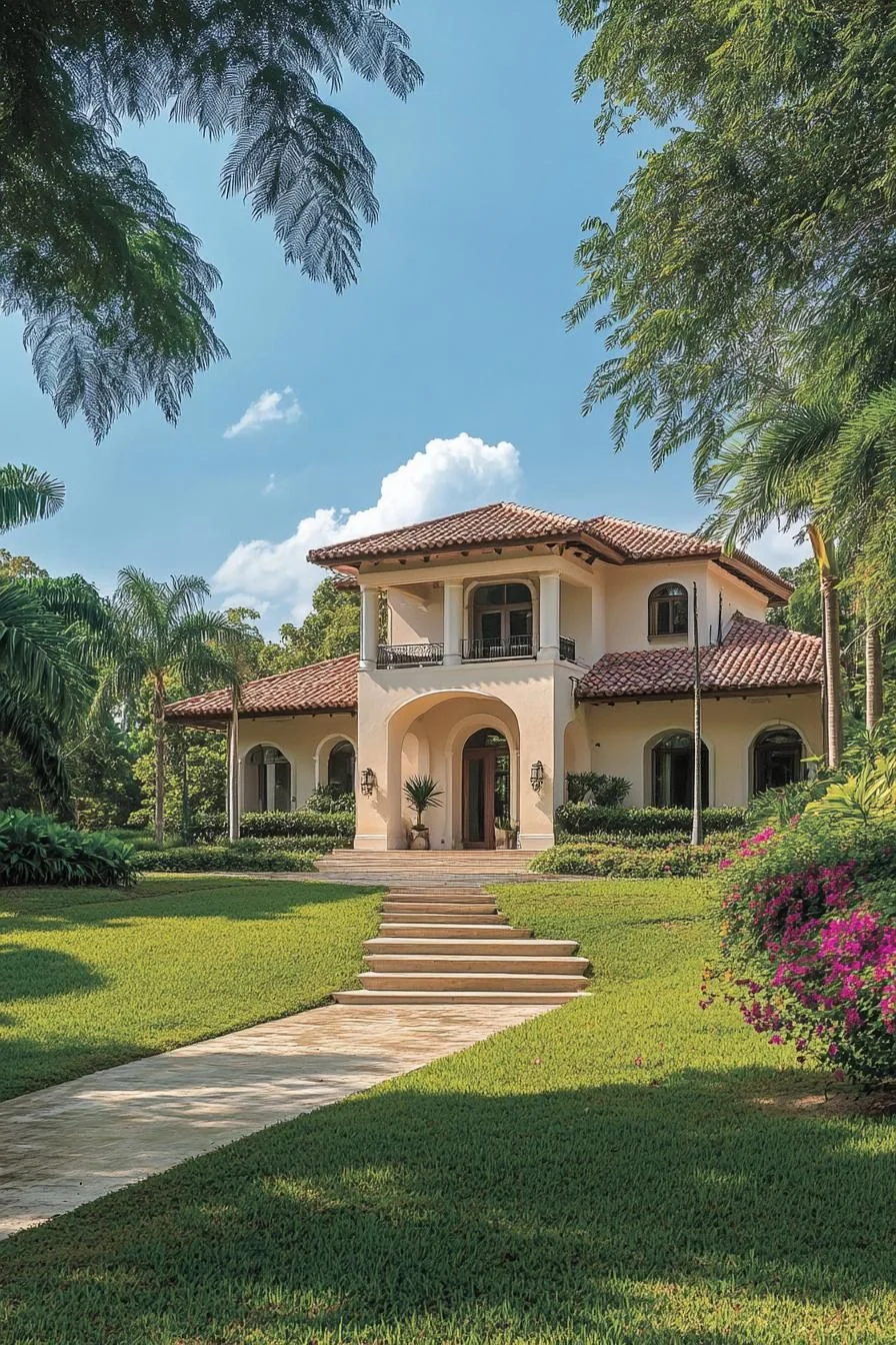 A Calm Colonial Home With Terracotta Roofing