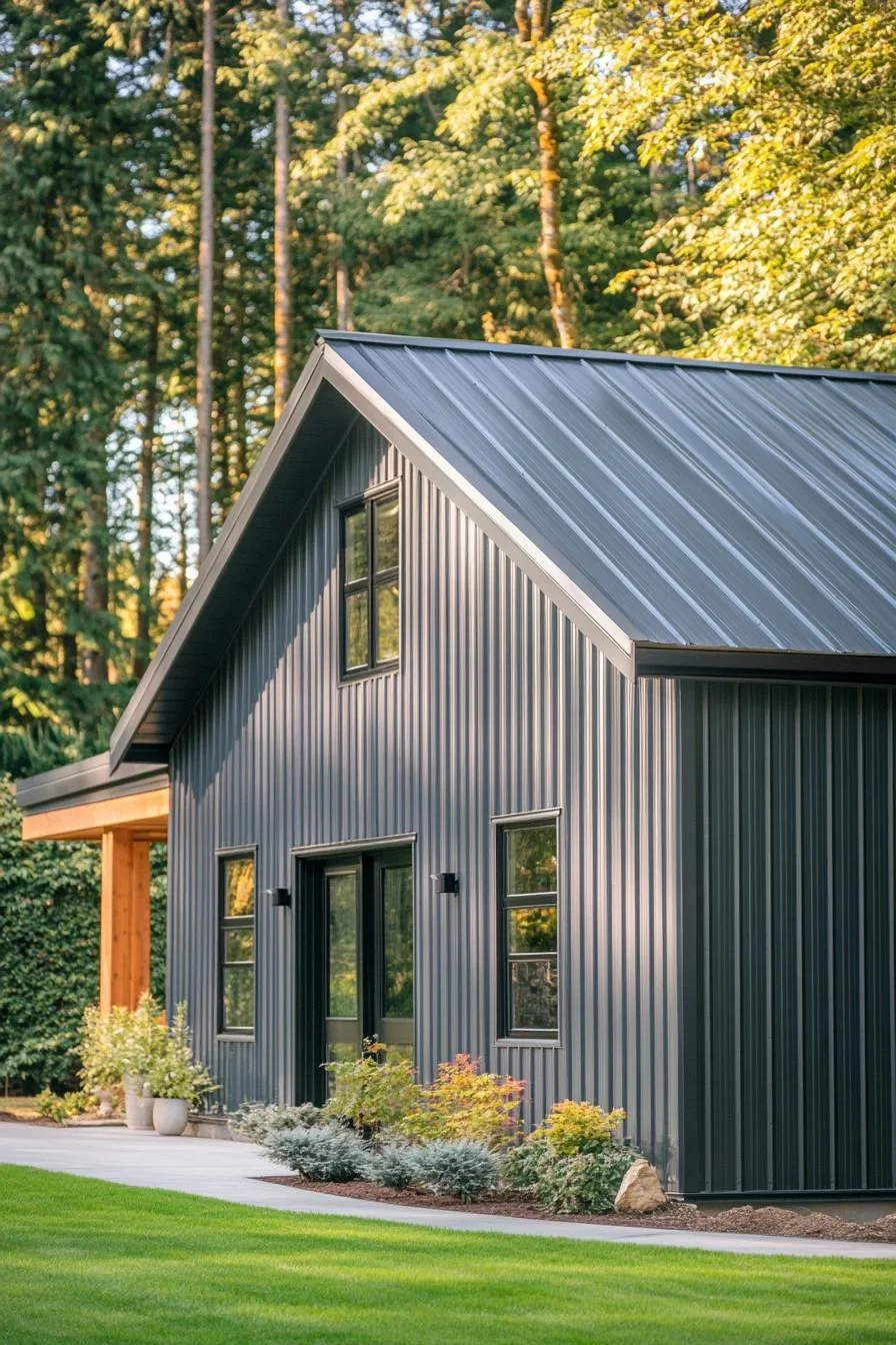 Steel Cottage in the Woods