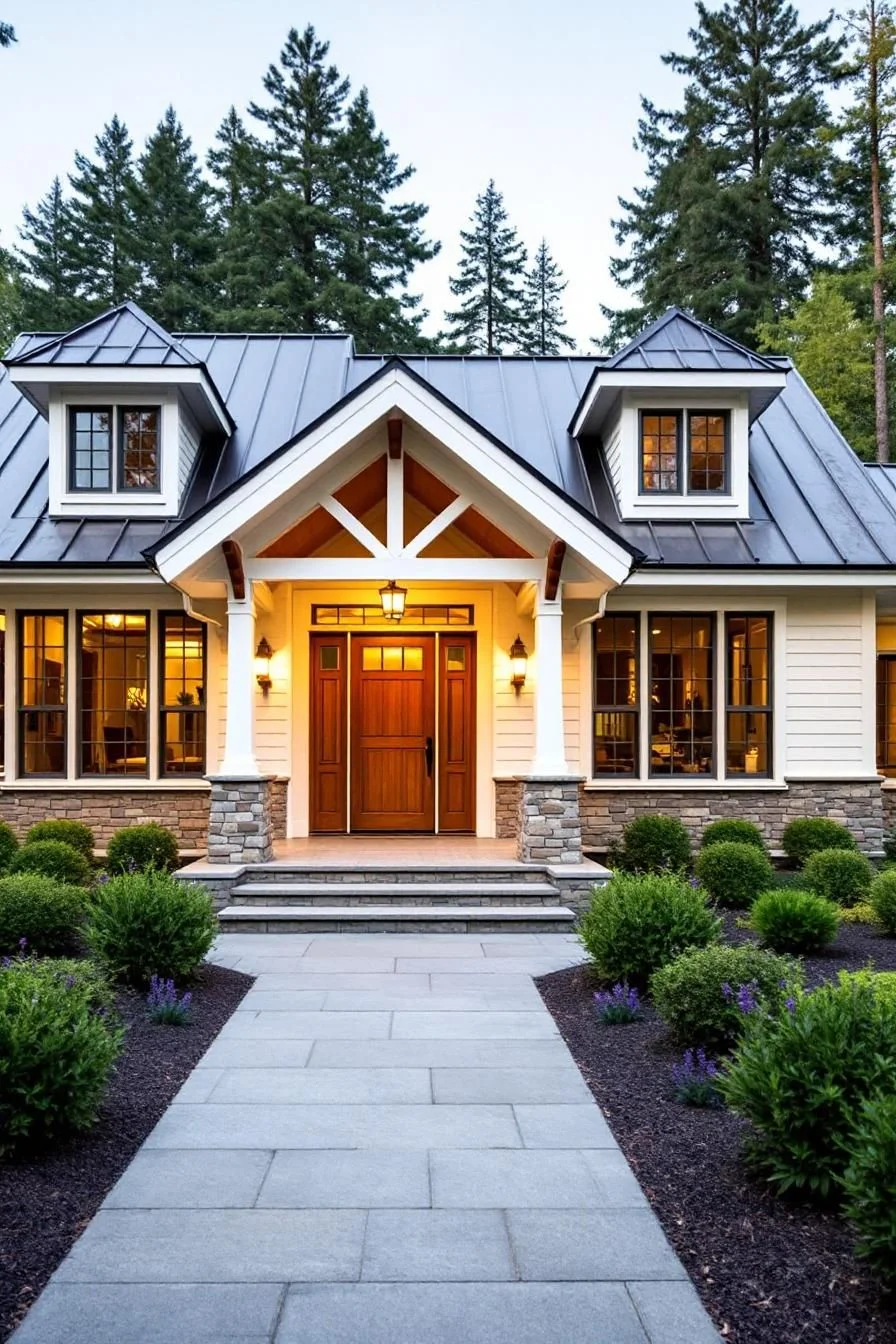 A Farmhouse Lodge with a Steel Roofline