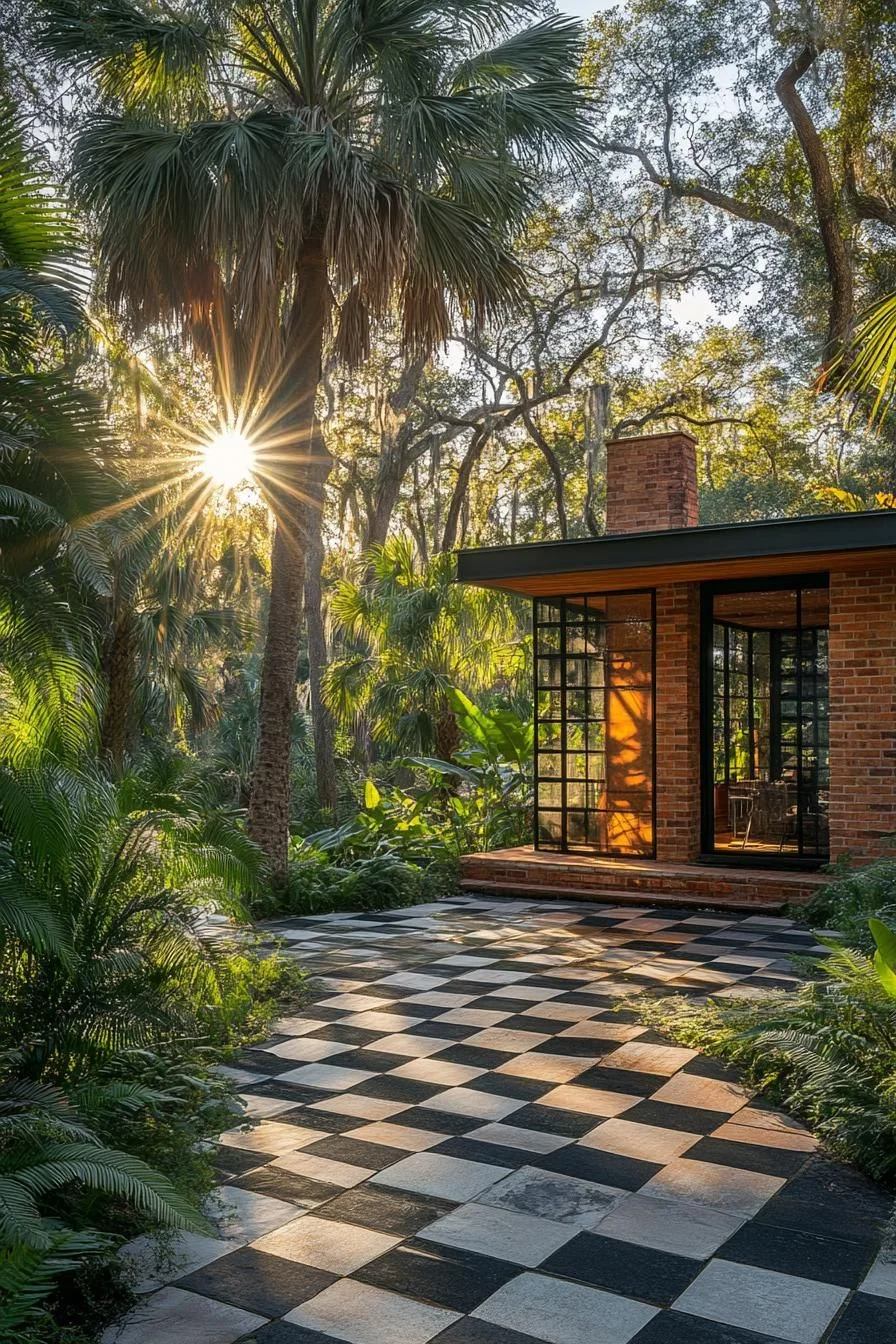 Brick Bungalow Among the Trees